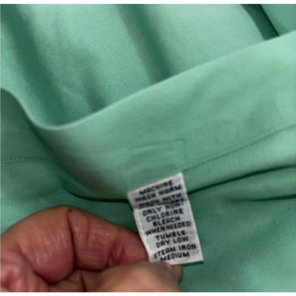Ralph Lauren Polo men's 100 % cotton, mint green shirt, XL with pink pony